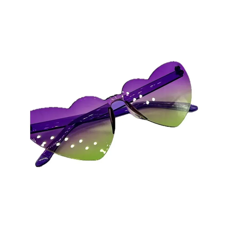 NEW Purple & Green Gradient Heart Sunglasses